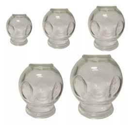 Kit 5 Copos De Ventosa De Vidro Com Apoio Para Os Dedos